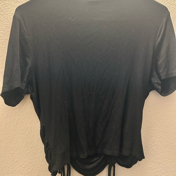 Black Wrap Crop Top Junior XL (15-17) - Picture 3 of 3